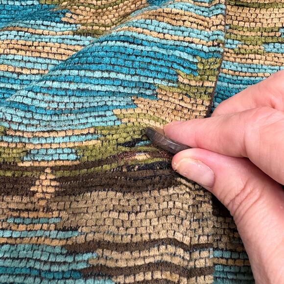 RoughRider by Circle T Size M Jacket Western Southwest Rodeo Cowgirl Teal Brown - Picture 8 of 14